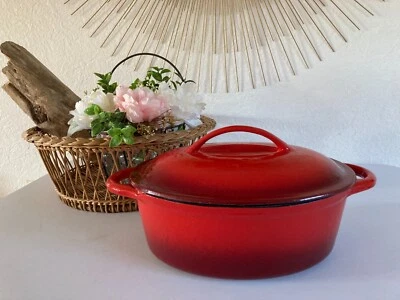 1024⚜️ Ancienne Marmite, Cocotte, Faitout en Fonte émaillée Ernesto Long 30 Cm - Photo 1/4