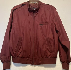 Chaqueta cortavientos vintage solo para miembros para hombre mediana borgoña cremallera completa bombardero años 80 - Imagen 1 de 10