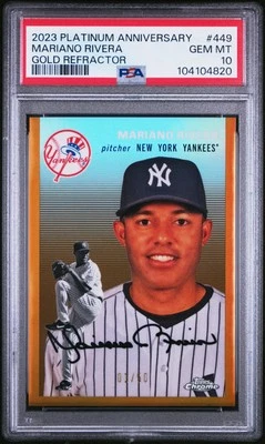 *PSA 10* Mariano Rivera 2023 Topps Cromo Platino Aniversario Refractor de oro (01/50) Foto 1 de 2
