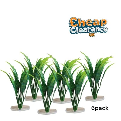 AQUARLINE 6x Künstliche Aquarium Aquarium Kunststoff Pflanze Dekoration Ornament Realistisch