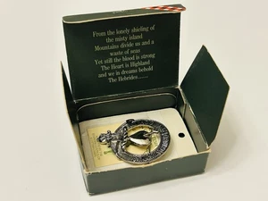 Scottish Clan Crest Badge 1990 With Box Vintage 1990 Heart Gold Brooch - Bild 1 von 4