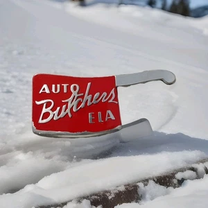Placa emblema ELA con logotipo ROJO cromado para guardabarros AUTO CARNICEROS capó rejilla - Imagen 1 de 7
