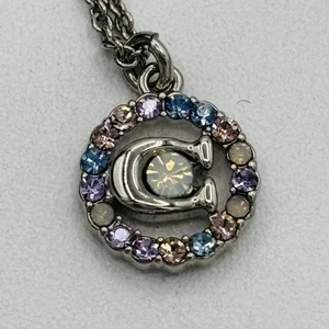Coach Halskette Signature Logo Multicolor Kristall Strass Silber - Bild 1 von 6