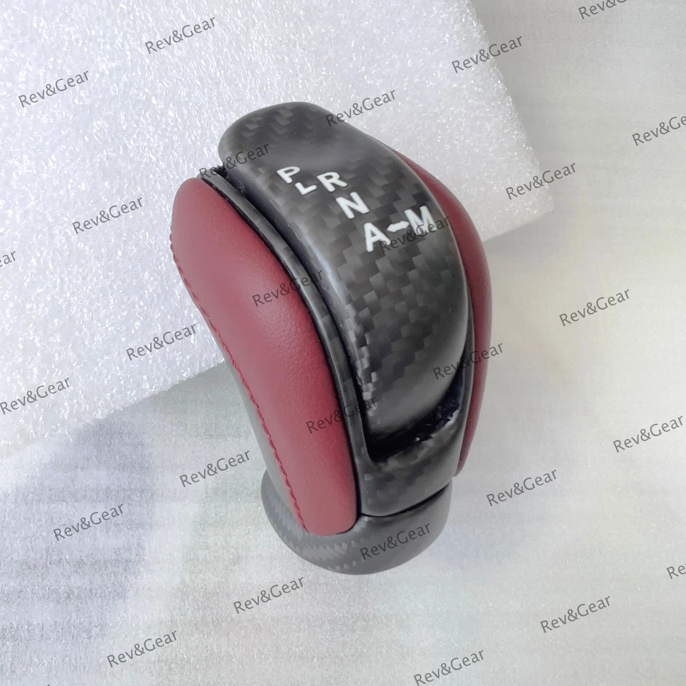 Botão de mudança personalizado para Nissan GTR R35 2009-2021 fibra de carbono fosco +couro - Imagem 1 de 4