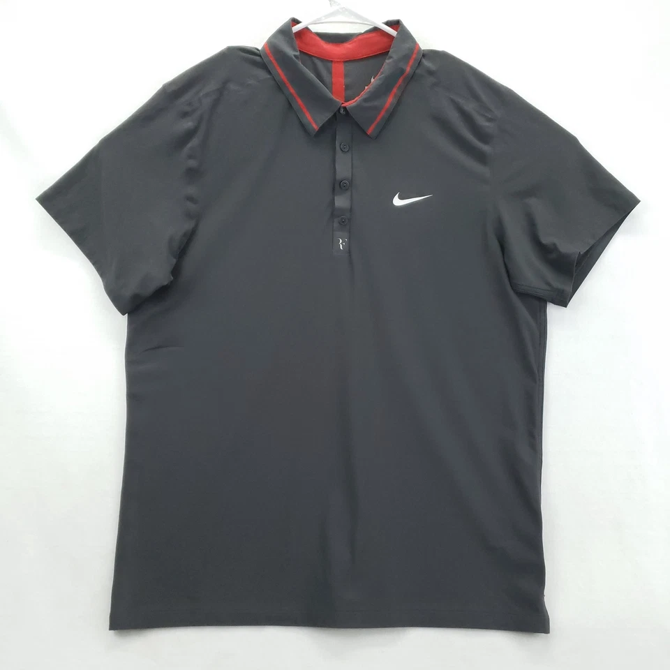 Polo de tenis Nike para hombre XL gris Dri Fit Roger Federer US Open 2011 RF Performance Foto 1 de 4