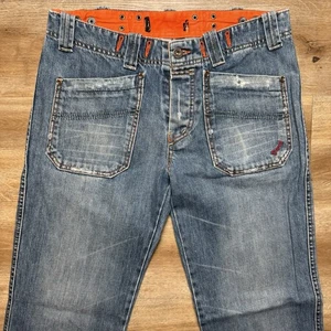 Diesel Jeans Men 31x30 Blue Moorix Relaxed Baggy Patch Pockets Made Italy Y2K - Picture 1 of 14