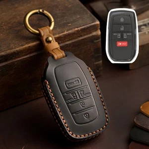 New Genuine Leather Car Smart Key Fob Case Cover Bag For Toyota Sienna 2021-2023 - Picture 1 of 20