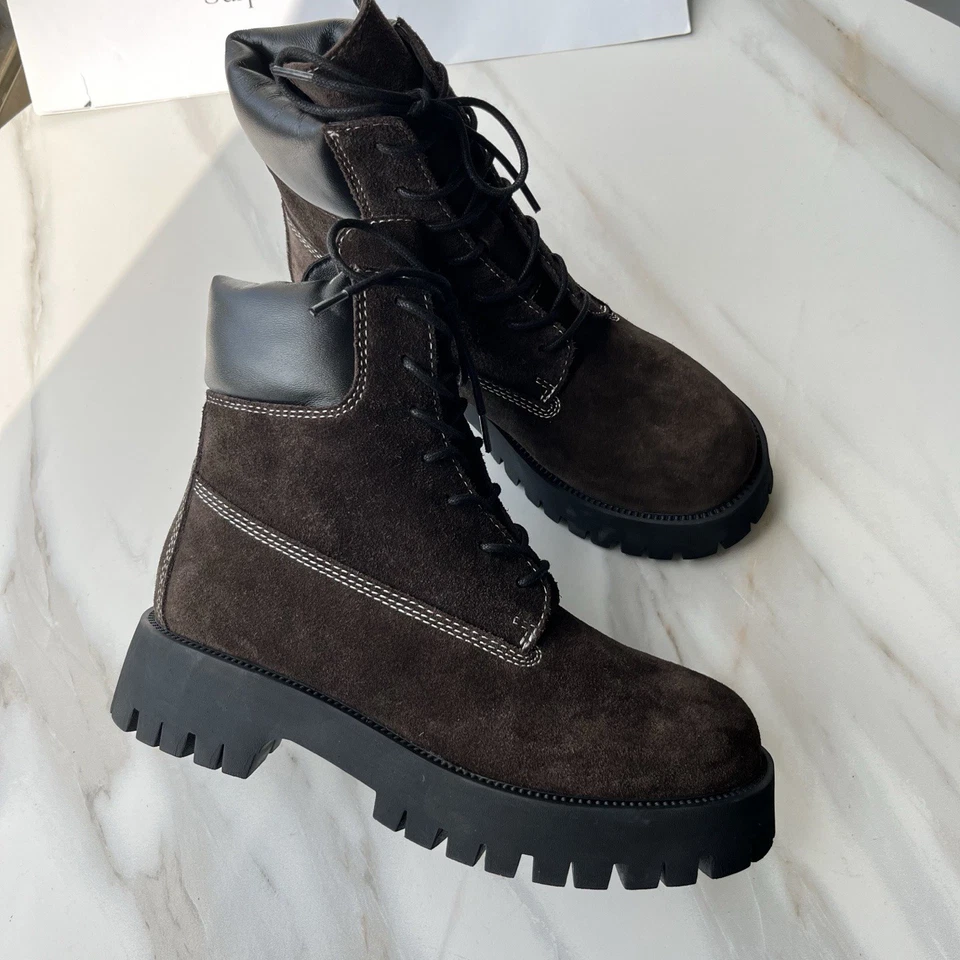 Botas Toteme clásicas de moda informales de caña alta para mujer de cuero de vaca al aire libre Foto 1 de 4