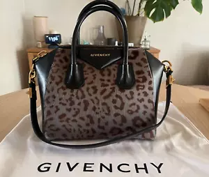 GIVENCHY kleine Antigona Schultertasche Handtasche Leopard grau gebraucht mit... - Bild 1 von 16
