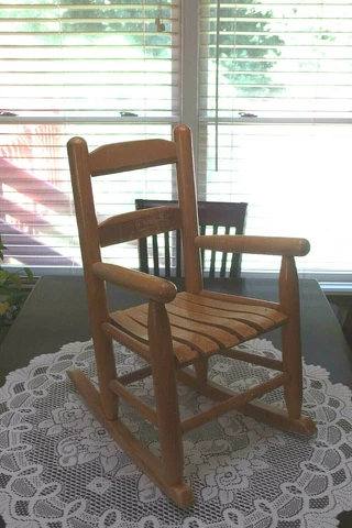 VTG Handcrafted Solid Hardwood -very sturdy-Rocking Chair x Small Kids, PREOWN Cover