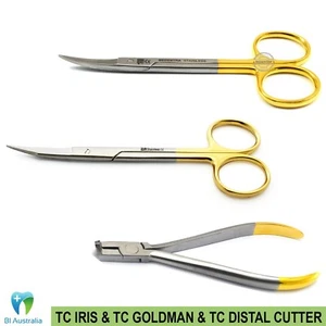 Dental Operating TC Iris Scissors Straight & Curved Distal End TC Cutter New X3 - Bild 1 von 1