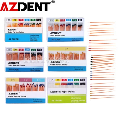 AZDENT Dental Eododontic Root Canal Absorbent Paper Points/Gutta Percha Points - Image 1 of 4
