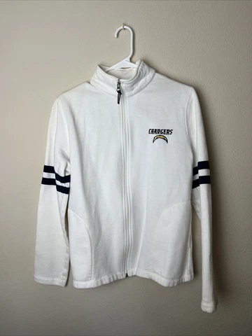 NFL San Diego Chargers Women’s Sweatshirt Fleece Full Zip Logo Jacket Sz LARGE Cover