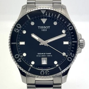 TISSOT Seastar 1000 T120410A Quartz Black Date Indicator Excellent Condition - Picture 1 of 13