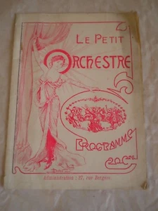 Vintage Programme Theatre National De L'Odeon jan 1901 le petit orchestre - Picture 1 of 4