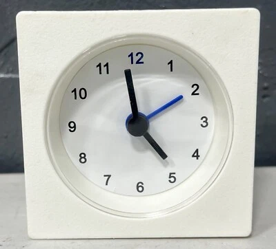 IKEA VACKIS 16589 Alarm Clock Analog Time 3" Inch Square White - VG (F2B2) - Image 1 of 4