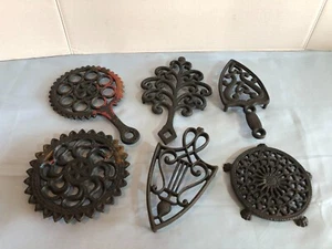 GRAN LOTE de 6 Trivets de Hierro Fundido Negro Lira y Piña, Wilton y Más #F2 - Imagen 1 de 24