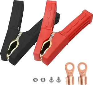 Insulated Alligator Clips 100A-500A Electrical Heavy Duty Alligator Clamps 2Pcs - Picture 1 of 11