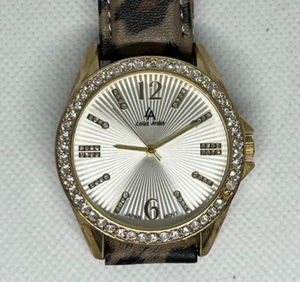 Louis Arden watch LA 7275 leopard leather band, white face, gold&crystals - Picture 1 of 12