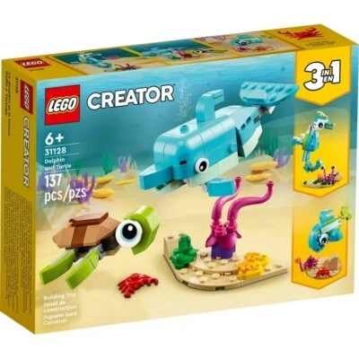 LEGO CREATOR 3 in 1: Dolphin and Turtle (31128) NIB Seahorse Snail Fish Crab - Image 1 of 4