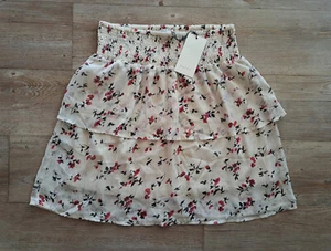 KAFFE Rock Creme Blumen Rot Grün geblümt Gold Glitzer Damen Gr. 40 NEU NP 59,95€ - Bild 1 von 6