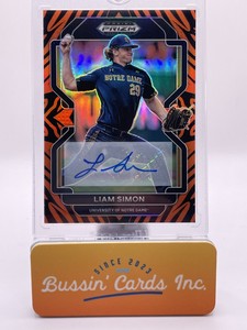2022 LIAM SIMON Prizm Draft Picks #/25 Baseball  Auto Tiger Stripes #PDP166