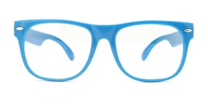 KIDS GLASSES BLUE CLEAR LENS PROTECT CHILD'S EYES FROM UVB UVA WITH POUCH - Picture 1 of 8