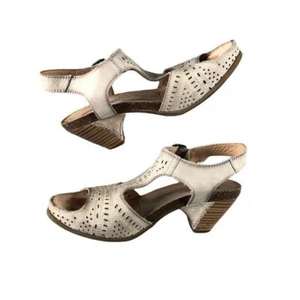 Pikolinos Damenschuhe Gr.39 Gr.9 grau T-Riemen Kegelabsatz Peep Toe, Retro, Boho - Bild 1 von 10