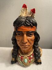 Vintage 1966 Male Native American Indian Head Bust Universal Statuary Corp 320