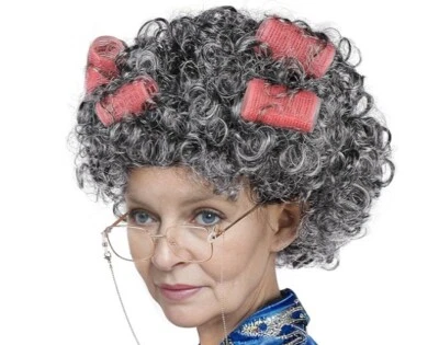 Old Lady Wig Costume for Women/Kids 100 Days Of School Costume Cynthia Brand Wig - Image 1 of 4