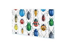 Glass pictures mural print on glass colorful insects 100x50 cm