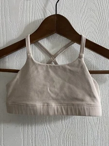 Athleta Girl Blush Pink Beige Speed Racer Sports Bra size XS 6 - Picture 1 of 3