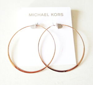 MICHAEL KORS Rose Gold Slender Large Hoop Earrings MKJ1168 MKJ1168791 $55 NEW