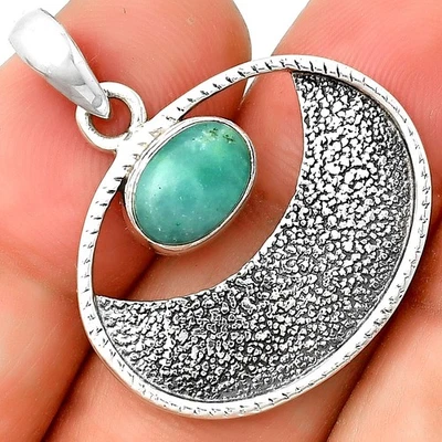 Natural Paraiba Amazonite 925 Sterling Silver Pendant Jewelry P-1630 - Image 1 of 4