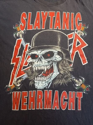 Vintage Original Slayer Shirt Slaytanic/Wehrmacht 1988 World Sacrifice Tour XL - Image 1 of 4
