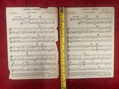 Sheet Music "Adios, Amigo" For 1st/2nd Bb Trumpet REF00062 - Image 1 of 2