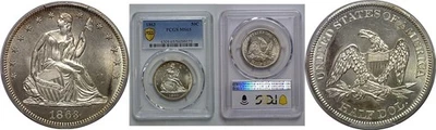 1863 Seated Liberty Half Dollar   PCGS MS-65 - Image 1 of 3