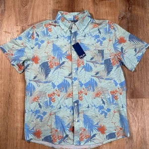 NEW HUK Kona Radical Botanical Large Button Down Performance Fishing Camp Shirt - Picture 1 of 6