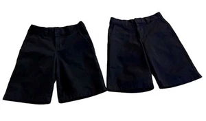 School Apparel uniform shorts boys size 8 husky 26 waist navy flat front deal - Picture 1 of 12