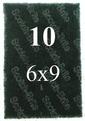 Scotch Brite Heavy Duty Industrial Size Scour Pads 6"x9" ~ Lot of 10 - Image 1 of 4