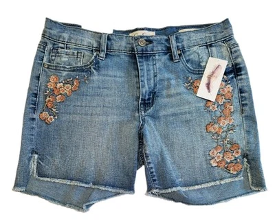 Pantalones Cortos de Jean Jessica Simpson Mika Best Friend Midi Bordados Talla 28 Nuevos con Etiquetas Foto 1 de 4