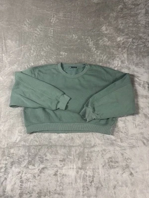 Zara Green Crop Sweatshirt Womens Small - Image 1 of 4