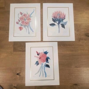 Set Of 3 Henry Howells Matted 14” x 18” Floral Prints Signed Hawaiian Flowers - Picture 1 of 6