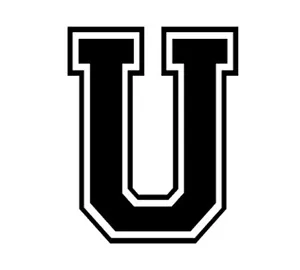 Varsity College Schriftzug - Buchstabe U - Auto Tablet Vinyl Aufkleber - Bild 1 von 1
