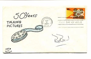 Autógrafo REX REED crítico de cine en FDC 50 años Talking Pictures 1977 - Imagen 1 de 1