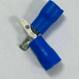 100x MDD2-110 Spade Crimp Terminal 2.8 mm Male Pre Insulated AWG16-14 Blue - Picture 1 of 2