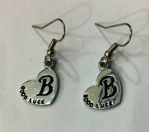COPPIA DI ORECCHINI CON GANCETTO CIONDOLO LETTERA B PAIR EARRINGS CHARM LETTER B - Picture 1 of 1