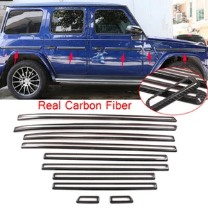 10*Carbon Fiber Door Side Molding Cover Fit For Benz G W463 G350 G55 G63 19-2020 - Picture 1 of 8