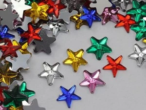 Gemas de estrella de acrílico de espalda plana de 5 mm surtidos de colores - 500 piezas - Imagen 1 de 4