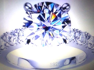 WOMENS GENUINE 3,25CT MOISSANITE DIAMOND WEDDING ENGAGEMENT RING SIZE 6 + BONUS - Picture 1 of 4